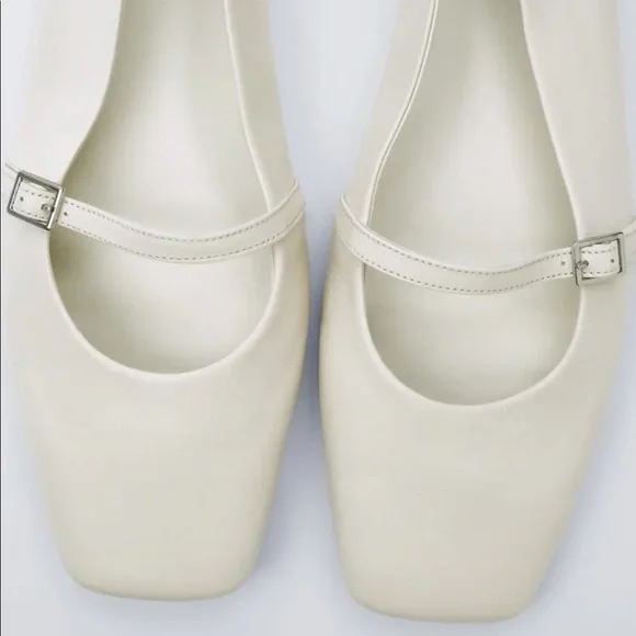 COPY - Zara Leather Ballet Flats (Square Toe) NWT - Picture 4 of 6